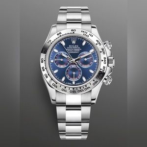 rolex, cosmograph daytona , blue dial , oyster , 40 mm